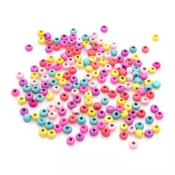 4AR398 Бусины деревянные, цветной микс, 6мм, 18гр/упак, Astra&amp;Craft (Светлый микс)