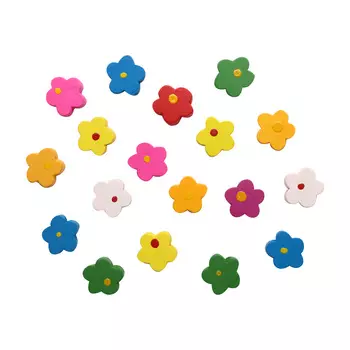 4AR404 Бусины деревянные, цветной микс,цветочки, 15гр/упак, Astra&amp;Craft
