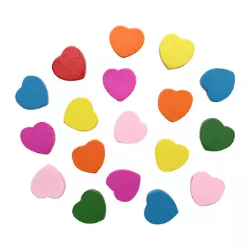 4AR405 Бусины деревянные, цветной микс,сердечки, 15гр/упак, Astra&amp;Craft (яркий микс)