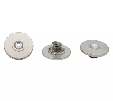 50007 Пуговицы джинс. лом/ножка д-25мм, страз., серебро ГР