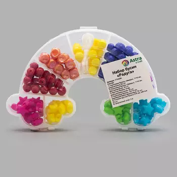 5024149 Набор бусин с эластичным шнуром 'Радуга', Astra&amp;Craft