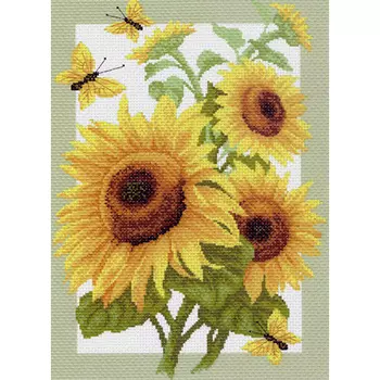 503 Канва с рисунком 'Матренин Посад' 'Подсолнухи', 37*49 см