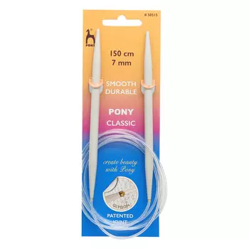 50515 Спицы вязальные круговые 7,00мм*150см, алюм. PONY