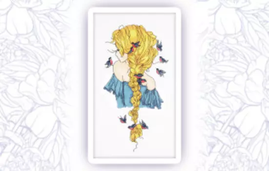 505-1 Набор для вышивания крестом Astrea 'Девушка Зима' 16х30см