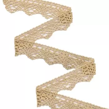 50-1528 Тесьма вязаная ажур х/б 30мм одностор. (02 бежевый)
