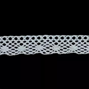 50-5208/02/цв. Тесьма вязаная ажур х/б 20мм*25м одностор. (5320 голубой)