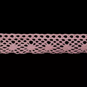 50-5208/02/цв. Тесьма вязаная ажур х/б 20мм*25м одностор. (3440 яр.розовый)