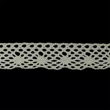 50-5208/02/цв. Тесьма вязаная ажур х/б 20мм*25м одностор. (9120 светло-серый)