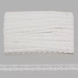 50-5220/01 Тесьма вязаная ажур х/б 20мм*25м одностор. (белый)