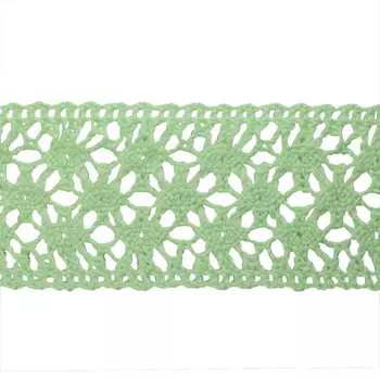 50-6422/013/ Тесьма вязаная ажур 38мм*25м двухстор. (6130 салат)