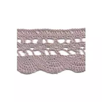 50-7216/ Тесьма вязаная ажур 37мм*25м одностор. (4125 серо-роз)