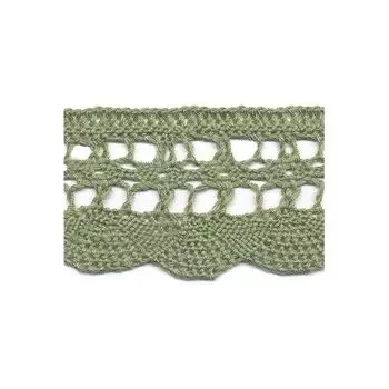 50-7216/ Тесьма вязаная ажур 37мм*25м одностор. (6350 т.мята)