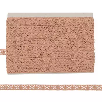 50-7241/01 Тесьма вязаная ажур х/б 15мм* двухстор. (7235 золотистый)