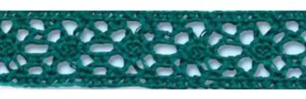 50-7241/01 Тесьма вязаная ажур х/б 15мм* двухстор. (6425 морская волна)