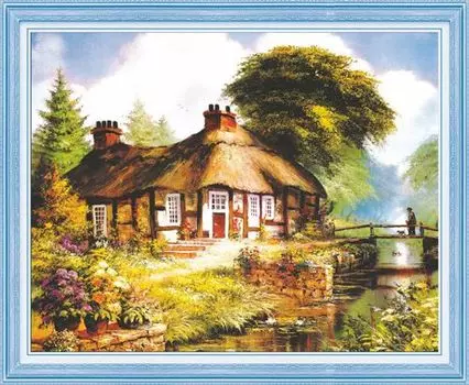 51240 Картина со стразами 5D 'Мостик к дому', 80x67см
