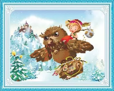 51309 Картина со стразами 5D 'Зимняя сказка', 70x56см