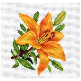 513-1 Канва с рисунком Матренин посад 'Лилия' 16*20 см (10*12 см)