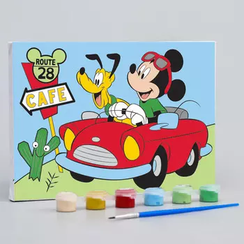 5142420 Картина по номерам 'Cafe', Микки Маус, 21*15 см