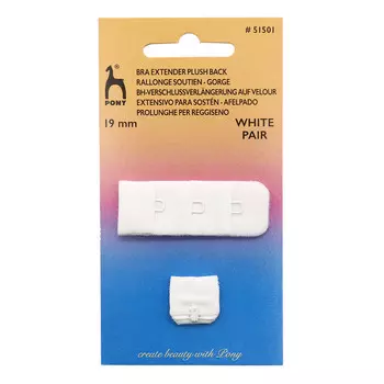 51501 Застежка для бюстгальтера 2*1, 19мм, белый PONY