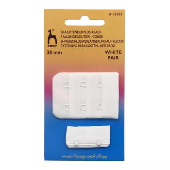 51503 Застежка для бюстгальтера 3*2, 38мм, белый PONY