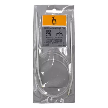 52205 Спицы вязальные круговые 3,00мм*100см, алюм. PONY