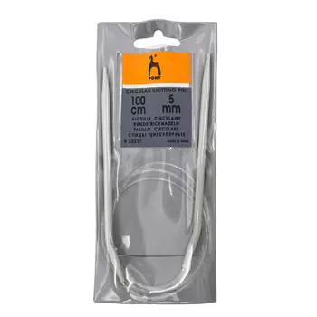 52211 Спицы вязальные круговые 5,00мм*100см, алюм. PONY