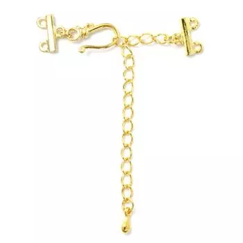 52-GE059 Замок декоративный на 2 нити, 37*14*44 мм, упак./2 шт., 'Астра' (золото)