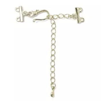 52-GE059 Замок декоративный на 2 нити, 37*14*44 мм, упак./2 шт., 'Астра' (серебро)