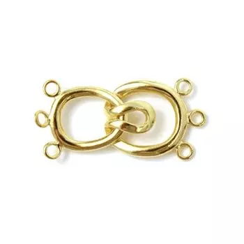 52-GE068 Замок декоративный на 3 нити, 22*17 мм, упак./2 шт., 'Астра' (золото)