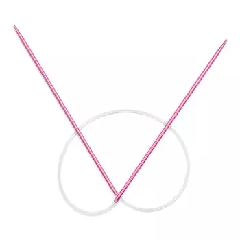 54001 Спицы вязальные круговые COLOUR 2,0 мм*40 см, красный, алюм. PONY