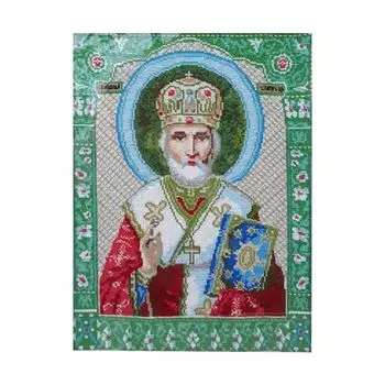 540 Канва с рисунком 'Матренин Посад' 'Святой Николай Чудотворец', 37*49 см