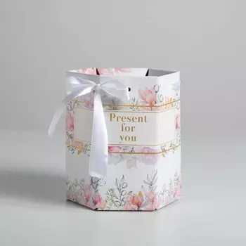 5438978 Переноска складная шестригранник Present for you, 17*14,8*19,5 см