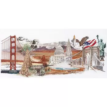 544 Набор для вышивания Gouverneur 'Америка', лён, 74*34 см