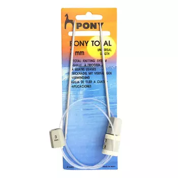 54605 Спицы вязальные прямые гибкие со счетчиком петель 3,00мм*49см, алюм. 2шт PONY