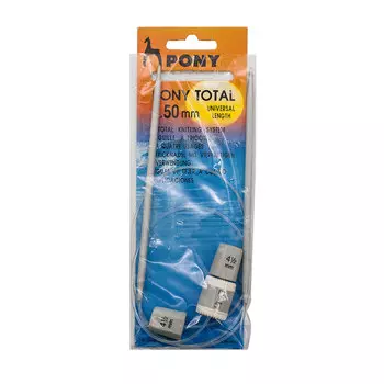 54610 Спицы вязальные прямые гибкие со счетчиком петель 4,50мм*49см, алюм. 2шт PONY