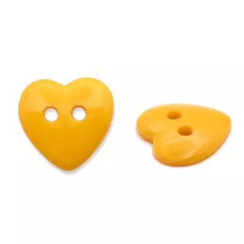 5492 Пуговица 'Сердце', 13 мм (желтый)