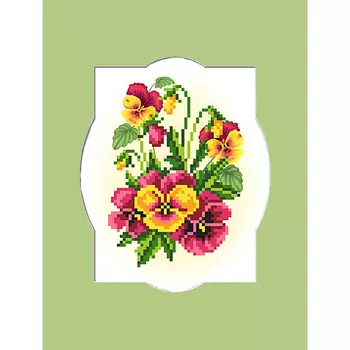 54/БП Набор для вышивания с бисером и паспарту 'Матренин посад' 'Виола', 24*26 см