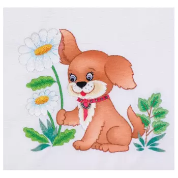 5500 Набор для вышивания гладью 'Матренин Посад' 'Романтичный щенок', 13*15 см