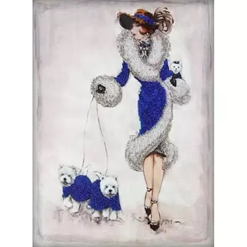 55095 Набор для вышивания бисером Astrea 'Прогулка в синем', 40х30 см