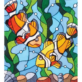 5521/ГЛ Набор для вышивки гладью Матренин посад 'Рыбки клоуны' 22*25см