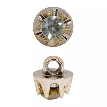 552 Пуговица на ножке со стразом 12мм (золото)