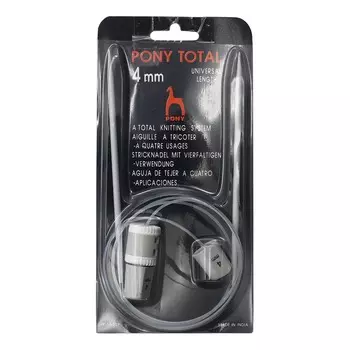 55309 Спицы вязальные круговые со счетчиком 4,00мм*60см, алюм. PONY