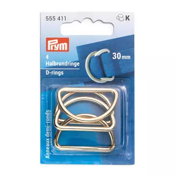 555411 Полукольца 30мм, цв. светлое золото 4шт Prym