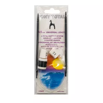 55610 Спицы вязальные прямые гибкие со счетчиком петель 4,50мм*60см, алюм. 2шт PONY