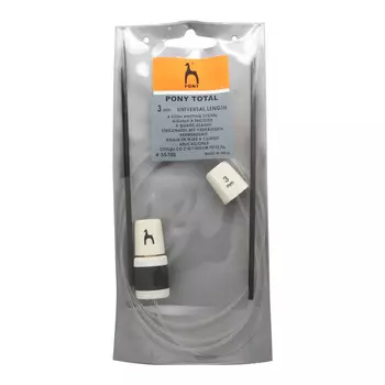 55705 Спицы вязальные круговые со счетчиком 3,00мм*60см, алюм. PONY