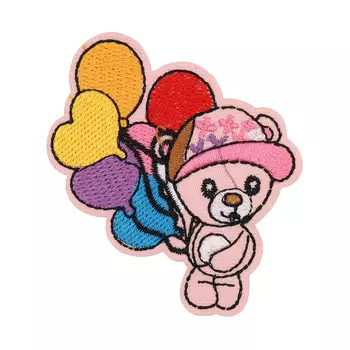 5573099 Термоаппликация мишка с шариками 5,8*6см