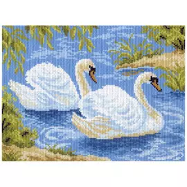 559-1 Канва с рисунком Матренин посад 'Тундровые лебеди' 21*29 см (28*37 см)