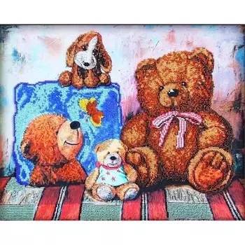 56018 Набор для вышивания бисером Astrea 'Плюшевые медведи 1', 40х32 см