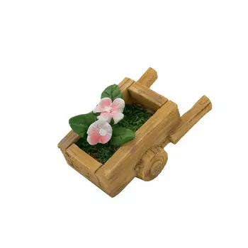 560812 Миниатюра Тачка с цветами 6*3,5*3,5см, Астра