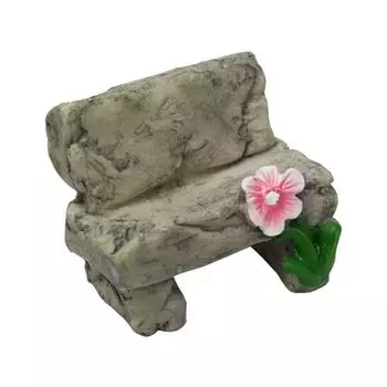 56084 Миниатюра Скамейка с цветком 3,8*2,5*3см, Астра